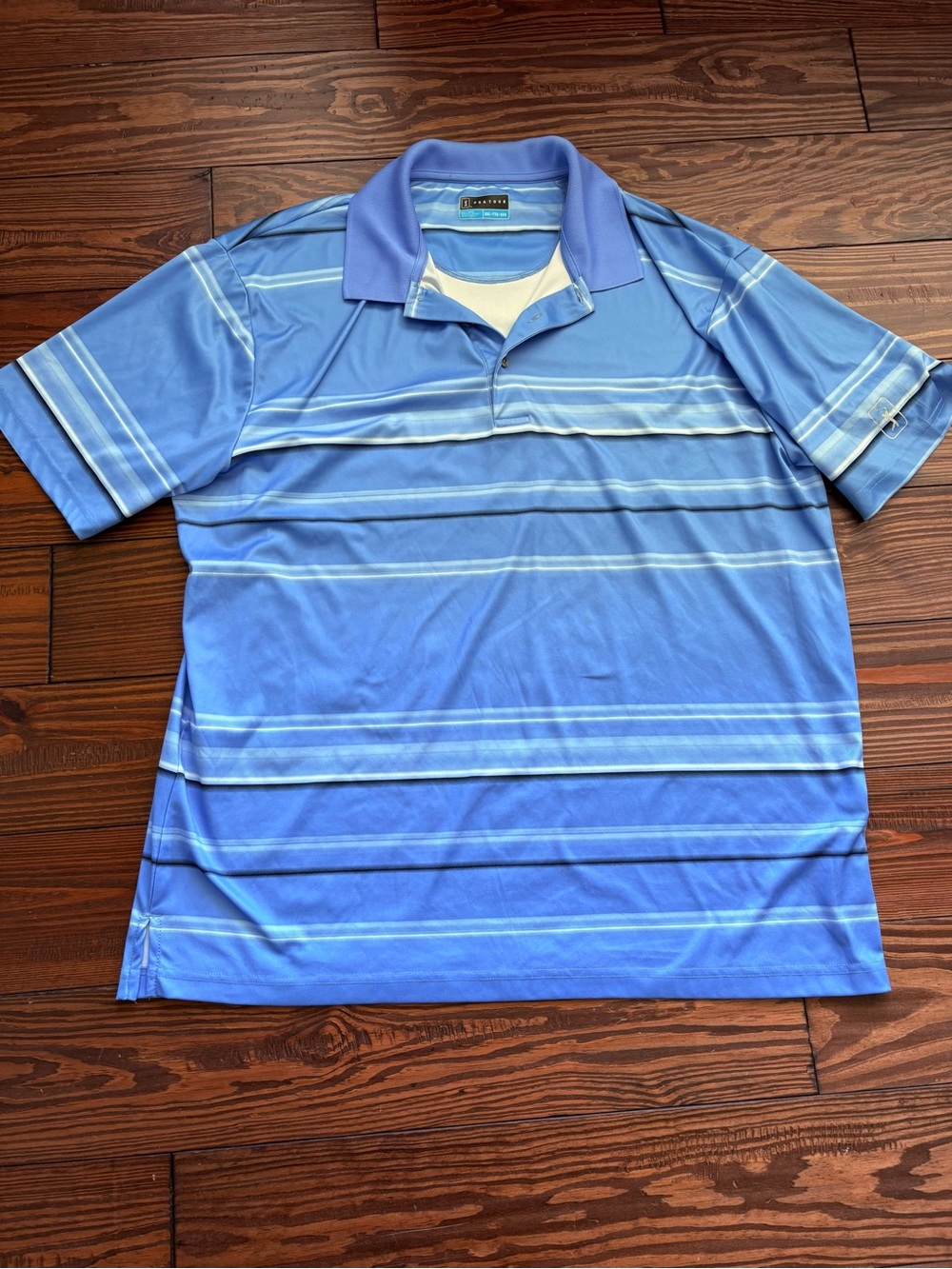 PGA Tour Blue Striped Performance Polo
